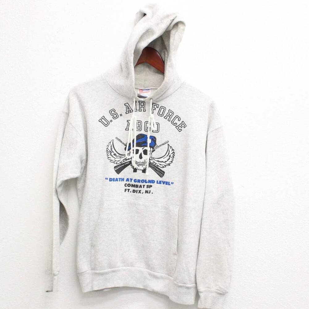 Vintage 90s US Air Force Fort Dix Gray Hoodie Men’s Large Military